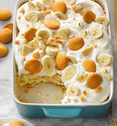 Banana Pudding In A Square Casserole dish