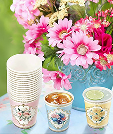Victorian Print Paper Cups