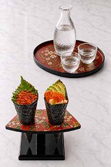 Two Hand Rolls & Sake
