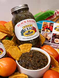 Jars Of Black Salsa From Via Mexico Cafe