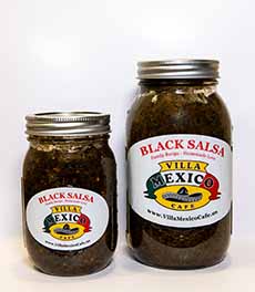 Jars Of Black Salsa From Via Mexico Cafe