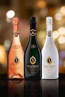 Three different bottles of Sekt from Furst von Metternich.