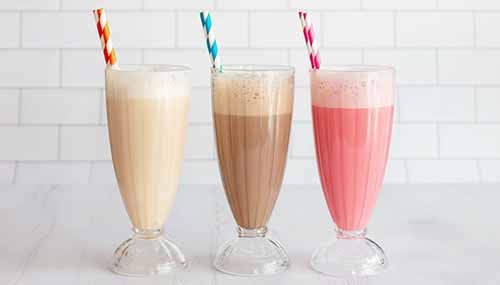 Vanilla, Chocolate, & Strawberry Egg Creams
