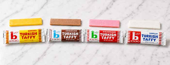 4 Flavors Of Bonomo Turkish Taffy