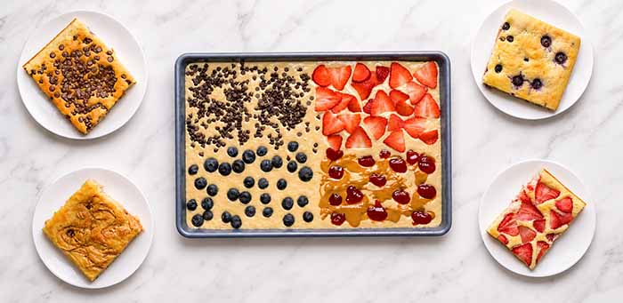4 Flavors Of Sheet Pan Pancakes
