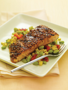 Grilled Salmon On A Bed Of Succotash
