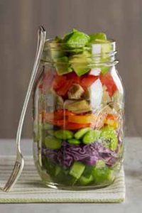 Layered Salad in Mason Jar