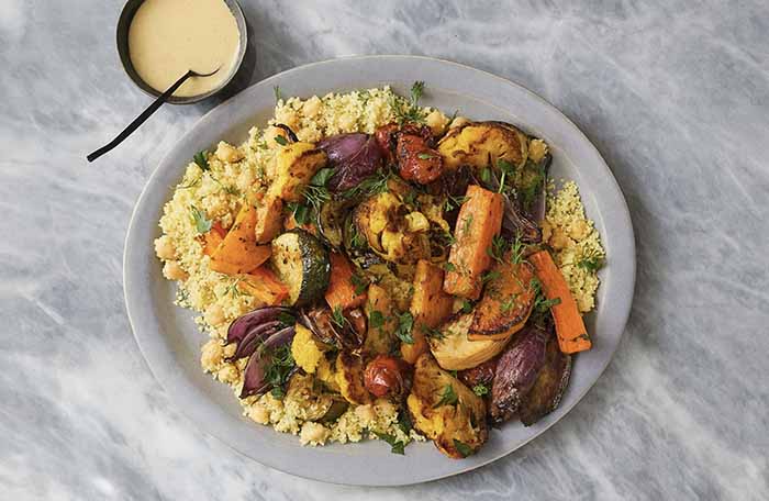 Roasted Vegetables On Moroccan Couscous