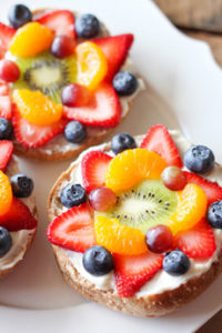 Bagel With Fruit Topping