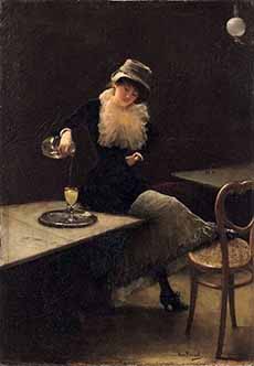 L'Absinthe, Oil Painting By Jean Beraud,1882