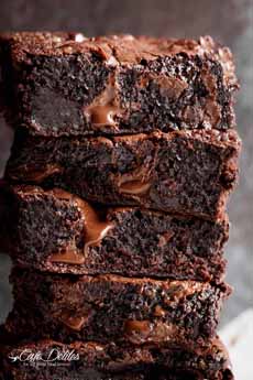 A Stack Of 4 Fudgy Brownies
