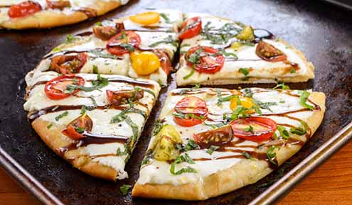 White Pizza-Flatbread  With Balsamic Glaze