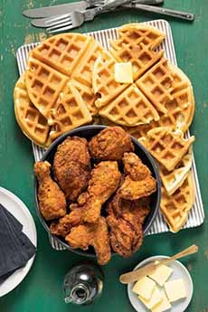 A Platter Of Chicken & Waffles