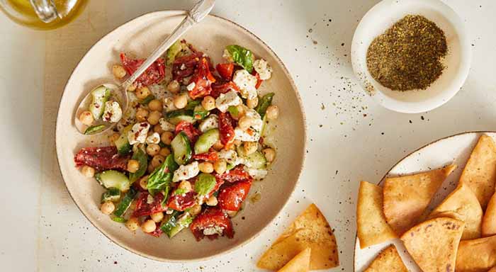 Chickpea Salad With Roasted Tomatoes