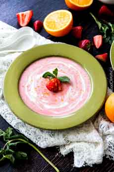 Chilled Strawberry Coconut Soup
