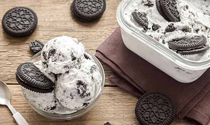 A Bowl Of Homemade Oreo Ice Cream