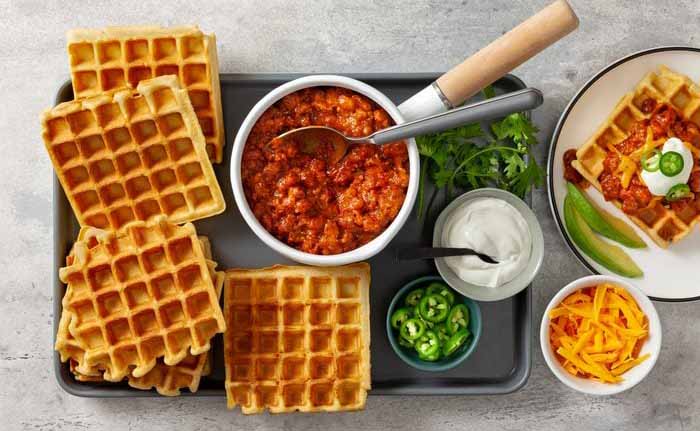 A Platter Of Cornbread Waffles