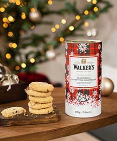 A Holiday Tin Of Walker's Cranberry Shortbread