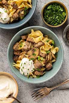 A Bowl Of Beef Stroganoff