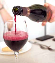 A glass of Lambrusco red wine