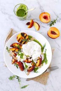 Grilled Peaches With Burrata