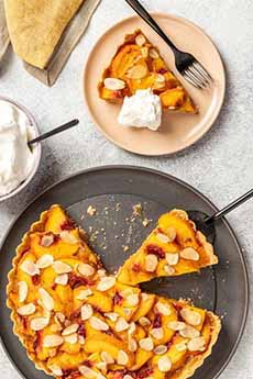 Peach Pie With Almond Garnish