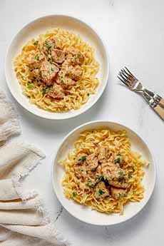 Plates Of Pork Stroganoff