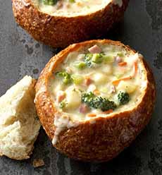 Vegetable Chowder In A Bread Bowl