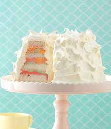 Rainbow Sherbet Angel Food Cake