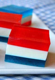 Red, White & Blue Jell-O Squares