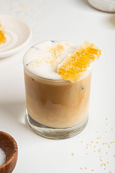 Salted Tahini Honeycomb Latte