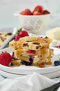 A Plate Of Sheet Pan Pancakes
