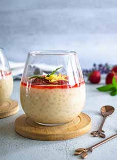Tapioca Pudding With Strawberry Puree