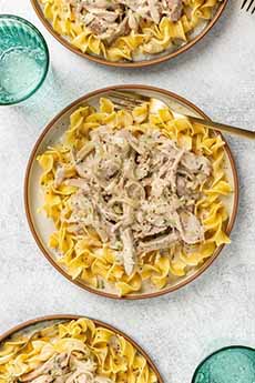 Plates Of Turkey Stroganoff