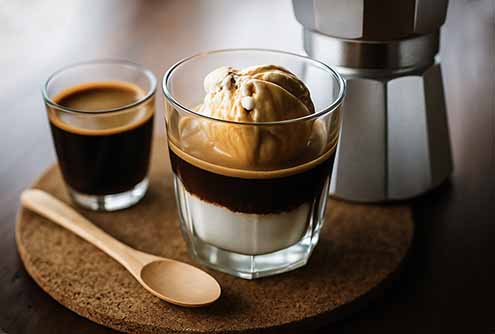 An Affogato: Ice Cream With Espresso