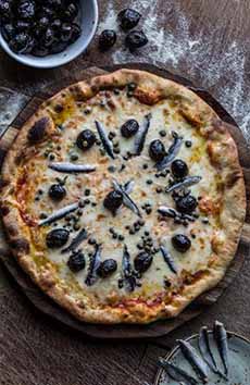 Anchovy & Black Olive Pizza