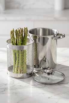 Asparagus In A Steamer Pot