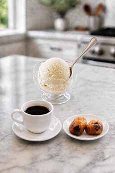 Vanilla Ice Cream, Donut Holes & Espresso