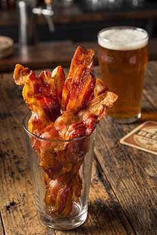A Glass of Jeff's Bacon Jerky and a Beer