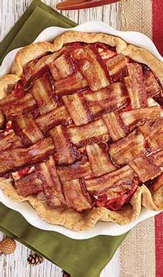 An Apple Pie With A Bacon Lattice Top