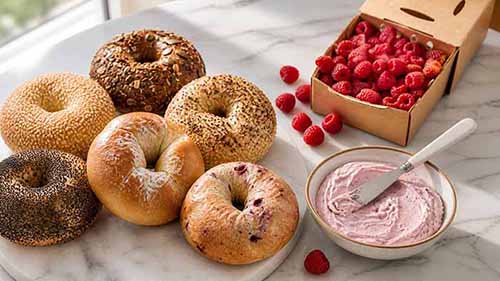 Bagels With Raspberry Cream Cheese