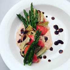 Grilled Vegetables On Bean Puree