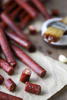 A Plate Of Beef Sticks
