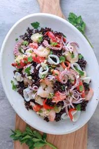 Seafood Salad With Black Rice