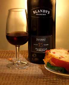 Blandy's Malmsey 15 Years Old Bottle & Glass
