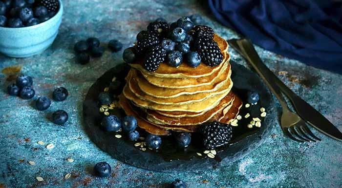 Pancakes With Blueberries & Blackberries