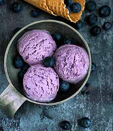 Bowl Of Blueberry Ice Cream