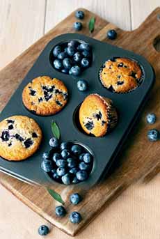 Blueberry Muffins & Fresh Blueberries