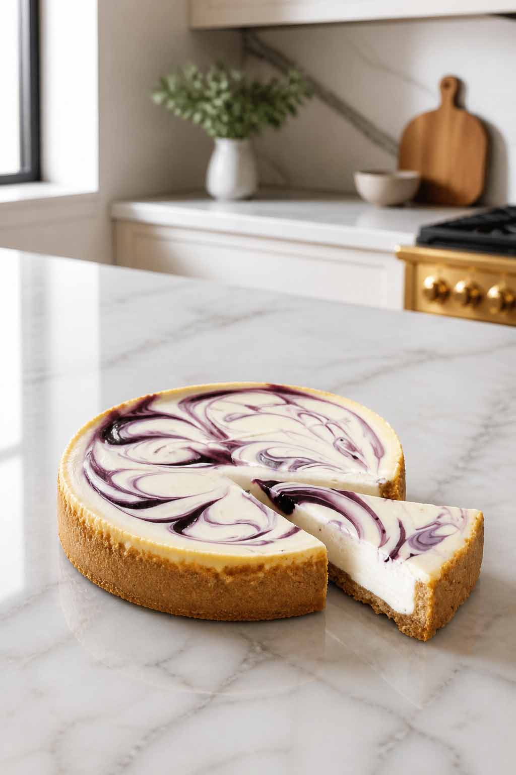 Blueberry Swirl Cheesecake