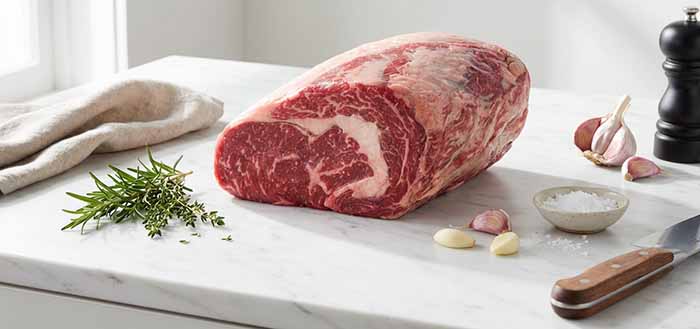 Uncooked Boneless Wagyu Prime Rib of Beef
